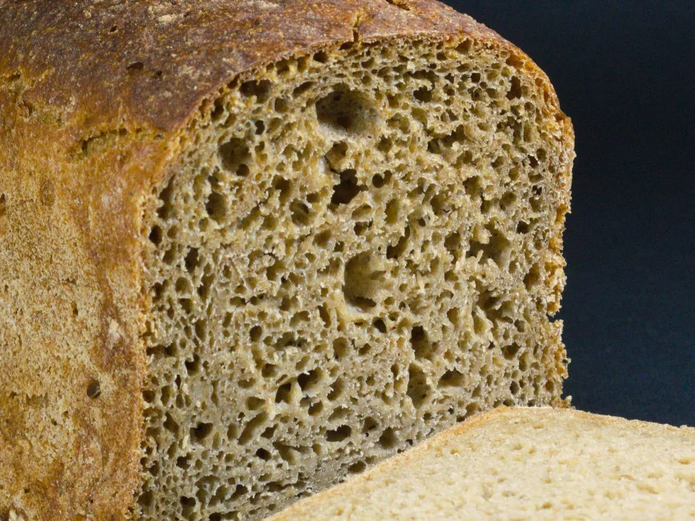 Tekstura sredine ovsenog hleba 350g Unimiller Pekara